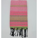 Fouta arabesque rose clair avec rayures
