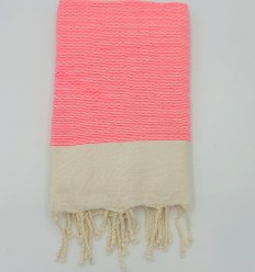 Fouta Pique-Pique rose fluo
