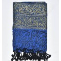 Fouta Calligraphie bleue