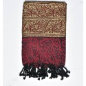 Fouta Calligraphie rouge bordeaux