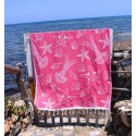 Fouta Étoile de mer rose fuchsia