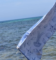 Fouta Étoile de mer bleu 2