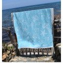 Fouta Etoile de mer bleu turquoise
