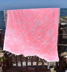 Fouta Fidji rose fluo 2