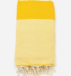 Grande fouta nid d'abeille jaune foncé