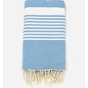 Jeté bleu roi clair avec rayures