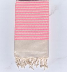 Fouta zèbre rose fluo