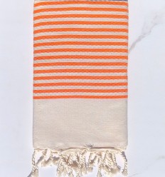 Fouta nid d'abeille zebre rose corail