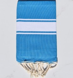 Fouta plate bleu azur moyen
