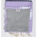 Fouta parme doublée éponge gris