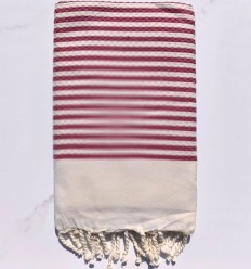 Fouta Cebra Rojo Burdeos