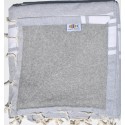 Fouta gris clair doublée éponge grise