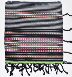 Fouta multicolore doublée éponge grise 2