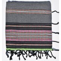 Fouta multicolore doublée éponge grise
