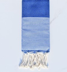 Fouta enfant nid d'abeille bleu électrique
