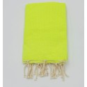 Fouta nid d'abeille unie vert fluo