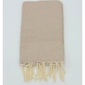 Fouta nid d'abeille unie beige