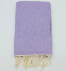Fouta nid d'abeille unie parme
