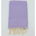 Fouta nid d'abeille unie parme