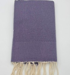 Fouta nid d'abeille unie violet