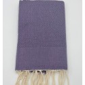 Fouta nid d'abeille unie violet