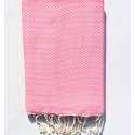 Fouta nid d'abeille unie rose clair