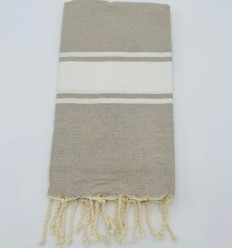 Fouta classique beige clair - FOUTA TUNISIA