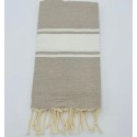 Fouta classique beige clair - FOUTA TUNISIA