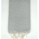 Fouta nid d'abeille unie gris