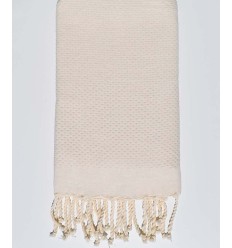Fouta nid d'abeille unie écru