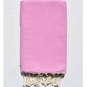 Fouta nid d'abeille unie rose