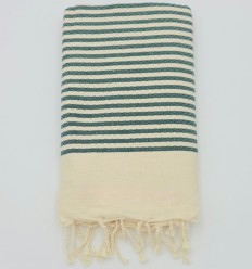 Fouta zèbre vert bouteille