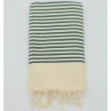 Fouta zèbre vert bouteille