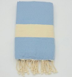 Fouta Diamant bleu pastel