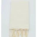 Fouta nid d'abeille unie blanc cassé