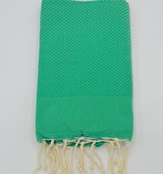 Fouta nid d’abeille unie verte