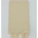 Fouta nid d'abeille unie beige clair
