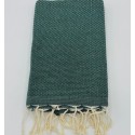 Fouta nid d'abeille unie vert bouteille