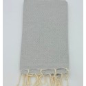 Fouta nid d'abeille unie gris perle