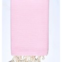 Fouta nid d'abeille unie rose bébé