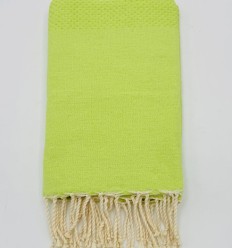 Fouta nid d'abeille unie vert pistache