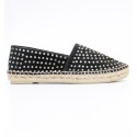Espadrilles femme noires à clous