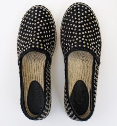 Espadrilles femme noires à clous 2