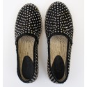 Espadrilles femme noires à clous