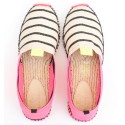 Espadrille rose fluo avec rayures