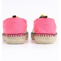 Espadrille rose fluo avec rayures