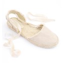 Espadrilles beiges à rubans