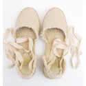 Espadrilles beiges à rubans