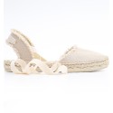 Espadrilles beiges à rubans