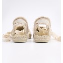 Espadrilles beiges à rubans
